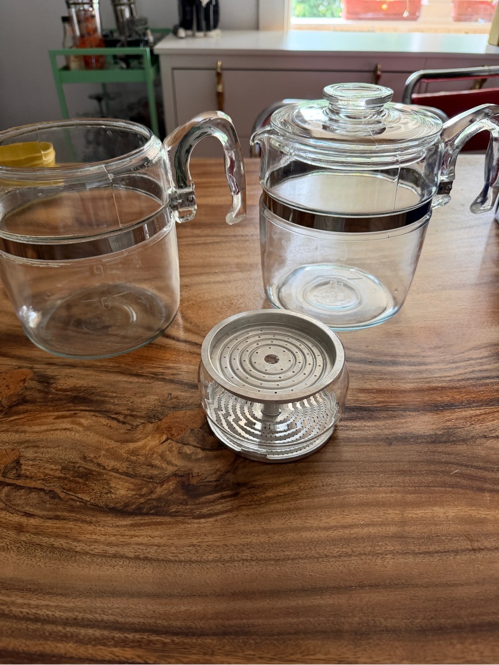 PYREX vintage MCM coffee percolator pots